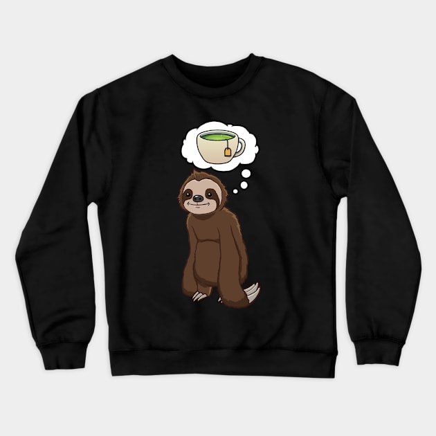 Sloth thinking about Green Tea Crewneck Sweatshirt by jonmlam